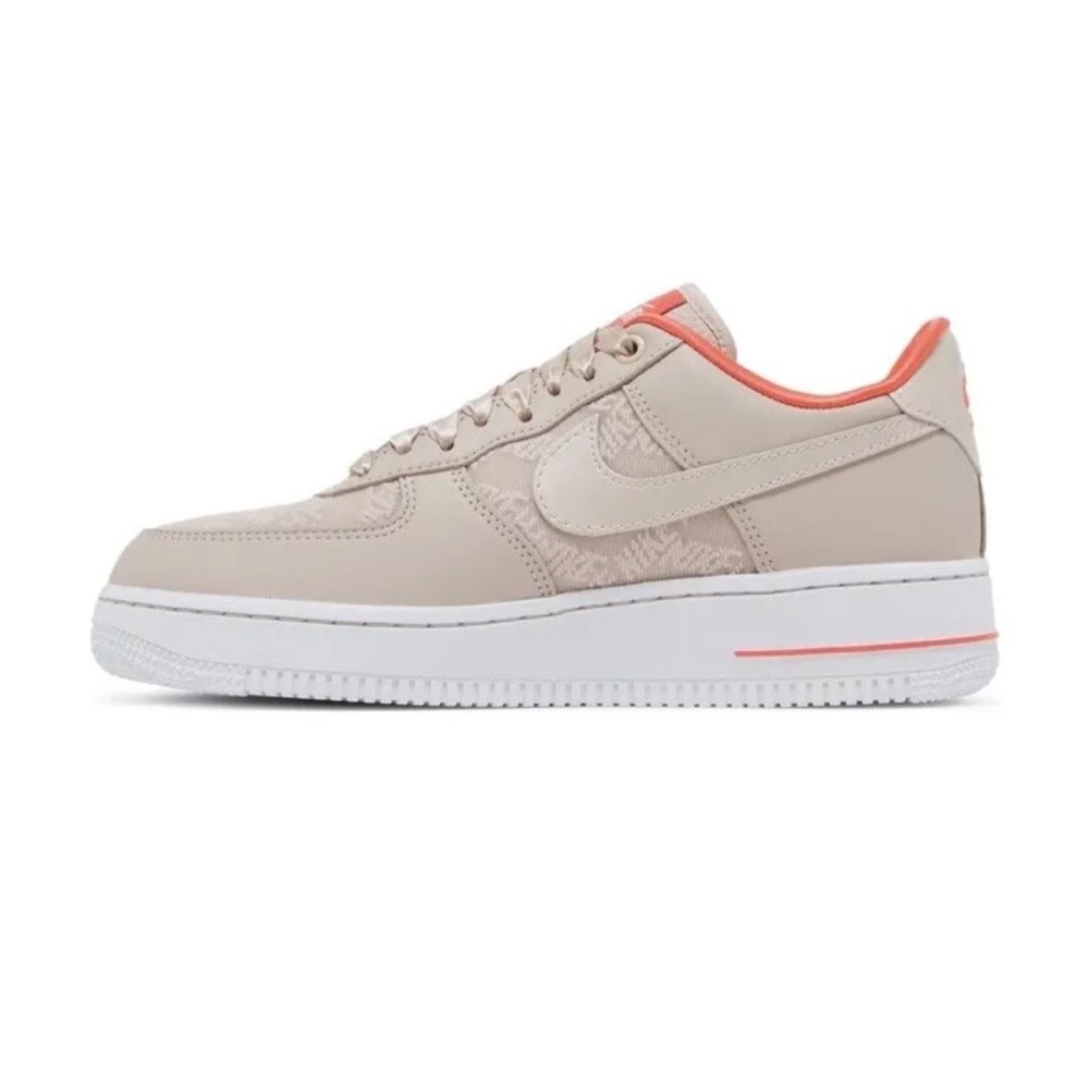 Nike Air Force 1 '07 Fossil Stone Laser Crimson 7.5